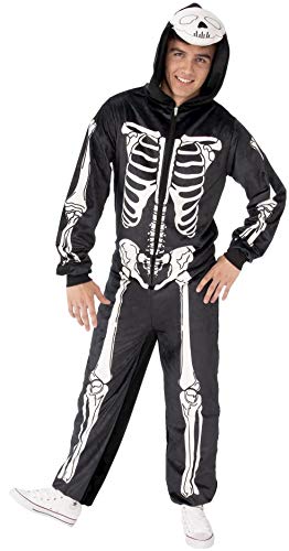Rubie's Comfy Wear One-Piece Hooded Jumpsuit, Skeleton, Small/Medium