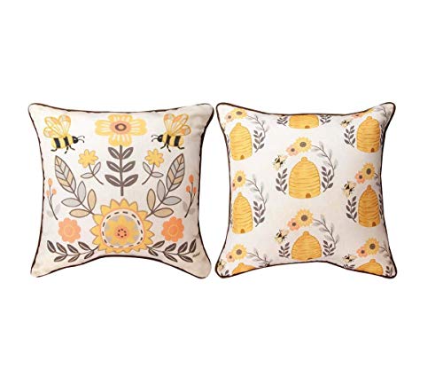 Manual SLBHOH Honey and Hive by Jennifer Brinley DTP Pillow, 18-inch Square, Multicolor