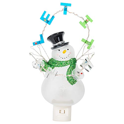 Roman Let It Snow Snowman Flicker LED 8 Inch Plug-in Holiday Night Light