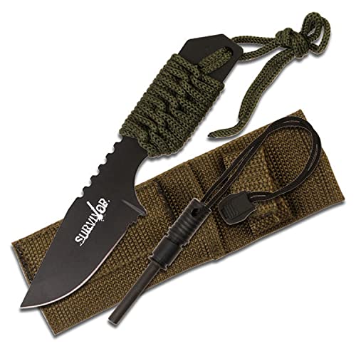 Master Cutlery Survivor HK-106321G Outdoor Fixed Blade Knife 7-Inch Overall