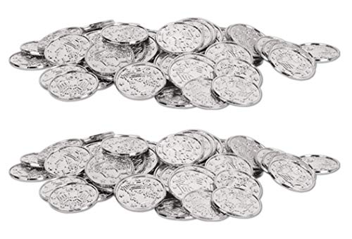 Beistle Silver Plastic Coins 200 Piece, 1.5"