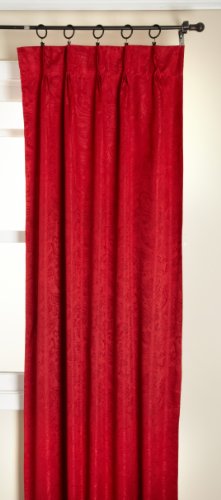 Belle Maison Stylemaster Gabrielle Pinch Pleated Foam Back Drape Pair, Crimson, 48 by 72-Inch