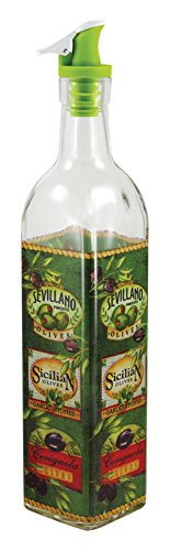 Grant Howard 50867 16 oz Sicilian Olives Oil and Vinegar Cruet, Clear