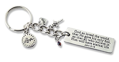 Cathedral Art KR316 John 3:16 Key Ring Bling, 4-1/2-Inch