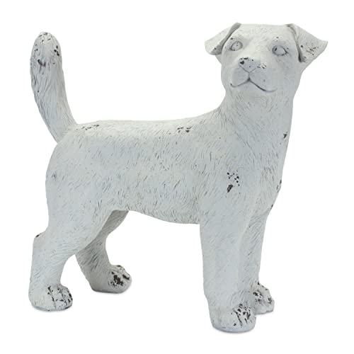 Melrose 85106 Dog Figurine, 14.5-inch Length, Resin, White