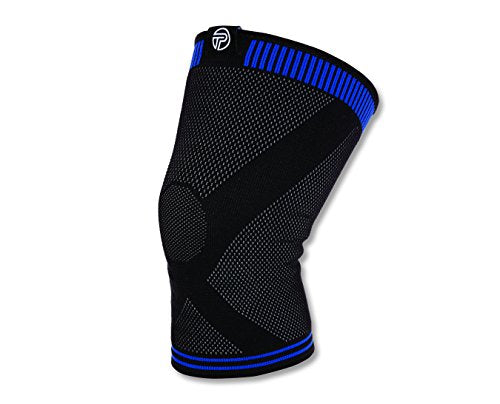 Pro-Tec Athletics 3D Flat Premium Knee Sleeve, Black/Blue, Small