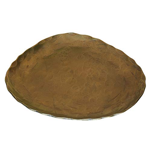HomArt 0727-14 Fika Organic Plate Brass Planter, 6-inch Length, Small
