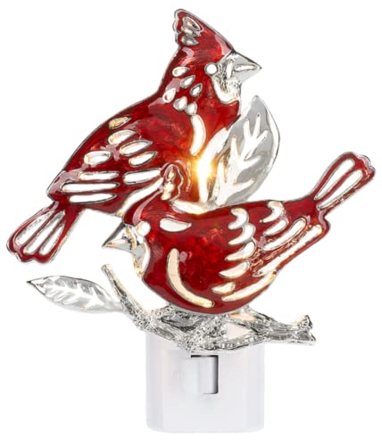 Ganz Cardinal Night Light, Zinc Alloy, 3.75 Inches Width, 2 Inches Depth, 3.5 Inches Height, Red