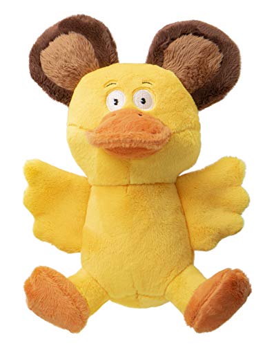 Worldwise 58530-98997-024 goDog Silent Squeak Flips Duck and Bear with Chew Guard Technology Durable Plush Dog Toy, Large