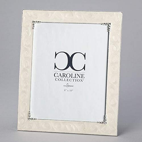 Roman 19236 Caroline Collection Ivory with Crystal Frame, Holds 8 X 10-inch Photo, 12-inch High