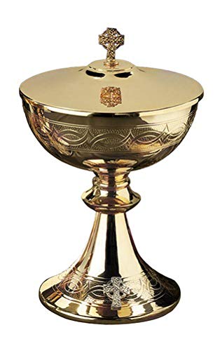 Creative Brands Etched Celtic Cross Ciborium with Cover