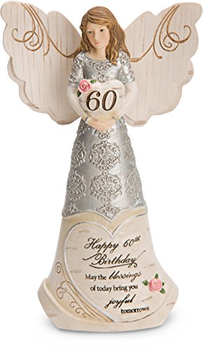 Pavilion Gift Company 82415 Elements Angels - Happy 60th Birthday May The Blessings of Today Bring You Joyful Tomorrows