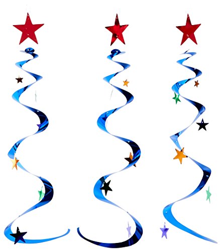 Beistle Multicolor Star Design Whirls Hanging Decoration