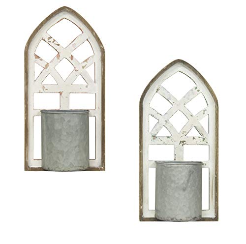 CWI Architectural Arch Design Wall Planter - Set of 2 Hanging Planters - Sconces Wall Decor - Farmhouse Wall Decor