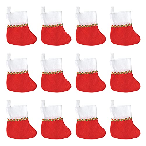 Beistle Mini Stockings, 6", Red/White