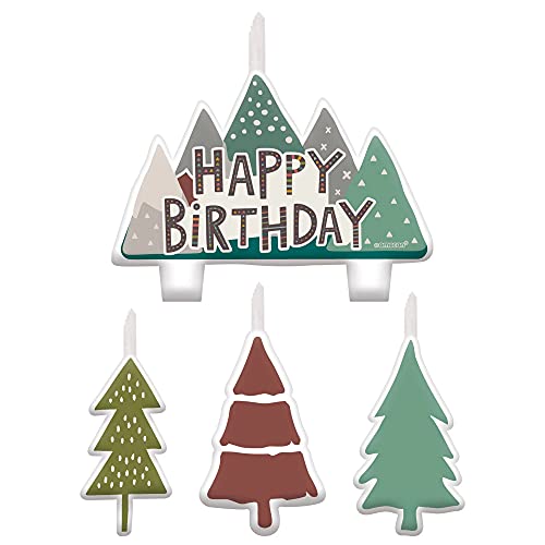 Amscan Woodland Birthday Candle Set | Multicolor | Pack of 4