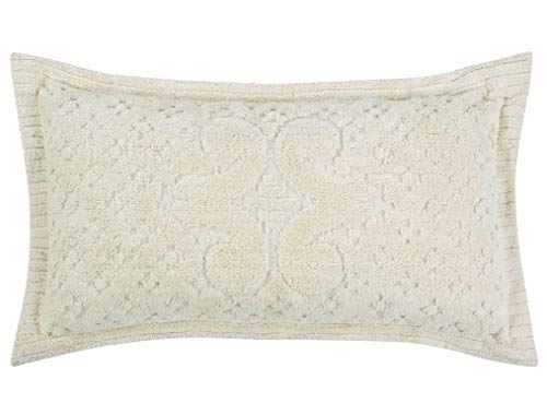 Better Trends Ashton Collection is Super Soft and Light Weight in Medallion Design 100 Pecent Cotton Tufted Unique Luxurious Machine Washable Tumble Dry, King Sham, Ivory