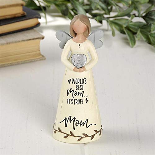 Blossom Bucket World's Best MOM Angel Decoration, Multi-Color