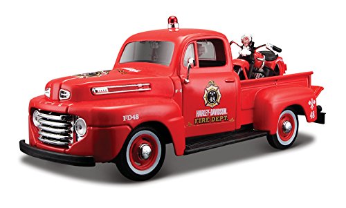 Maisto 1:24 Harley-Davidson 1936 EL Knucklehead Motorcycle and 1948 Ford F-1 Pickup Diecast Vehicle