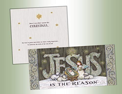 LPG Greetings Performing Arts Long Card, Glitter Embellishment Jesus Is The reason Stationery Paper, 66234-14