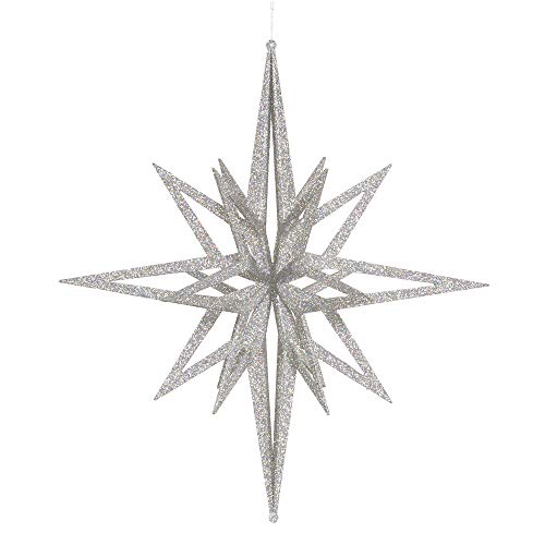 Vickerman 24" Silver Iridescent 3D Glitter Star