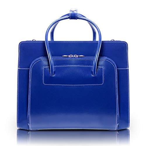 McKlein LAKE FOREST Navy Leather Women's Case with Removable Sleeve (94337)