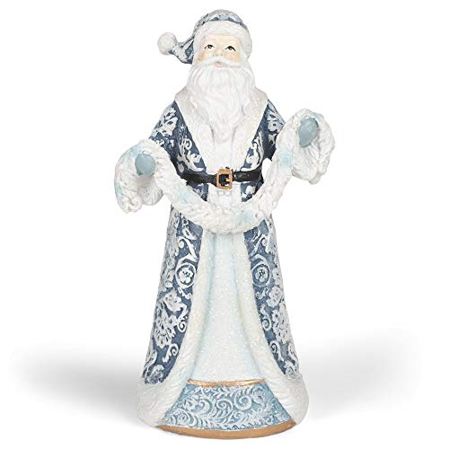 Roman 133143 Santa Glitter Figurine, 5.25 inch, Blue and White