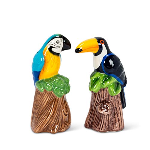 Abbott Collection  Toucan & Parrot Salt & Pepper-4.5"H, 4.5 inches high, Toucan and Parrot