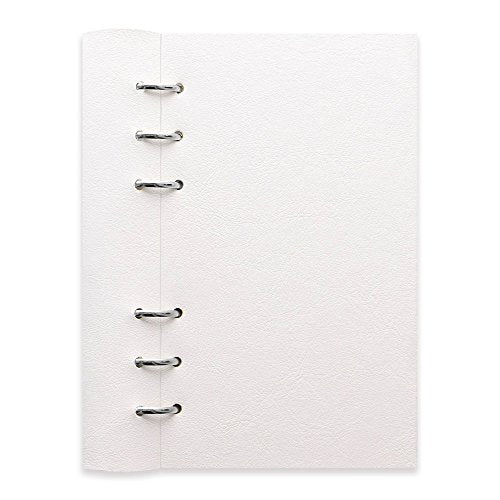 Rediform Filofax Clipbook, Classic Refillable Notebook, White Personal (6.75 x 3.75") Ruled, Plain and Quadrille Notes Pages, Undated Planner, Yearly, Monthly and Weekly Calendar (B023634)