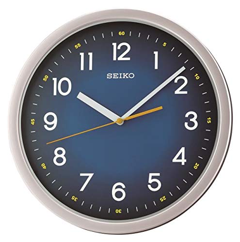 SEIKO Ultra-Modern Wall Clock with Quiet Sweep, Silver