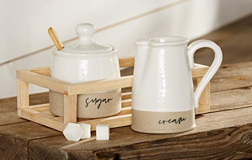 MUD PIE CREAM AND SUGAR,Cream and Sugar 3.75" tall; sugar 3" in diameter cream 2.75" diameter, Stoneware