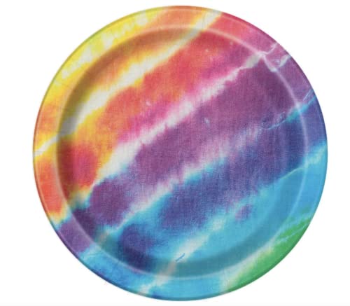 Unique party setting Tie Dye Dessert Plates, 8ct, 6.875", Multicolor