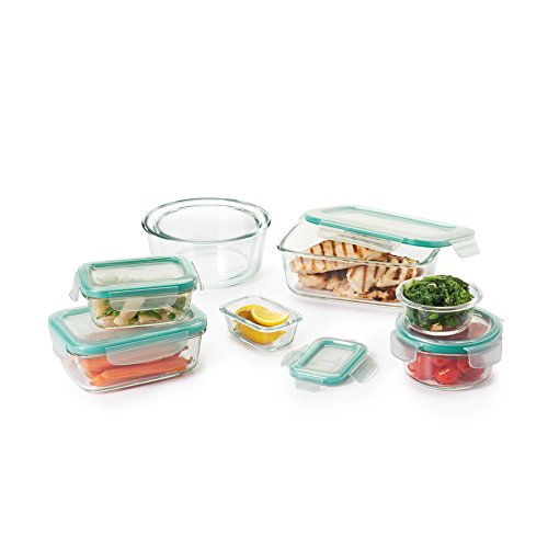 OXO Good Grips 16 Piece Smart Seal Leakproof Glass Food Storage Container Set
