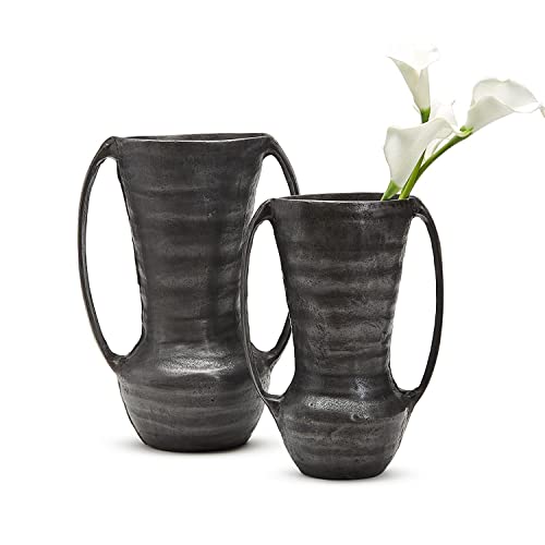 Two's Company Two's Company Set of 2 Marrakech Gunmetal Handled Vase