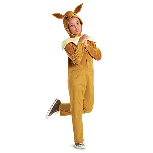 Disguise Eevee Hooded Jumpsuit Costume for Kids, Pokemon, Classic Size Extra Large (14-16)