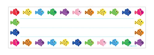 Hygloss Products Assorted Fish Kids Name Plates for Desks Cubbies Lockers ‚Äì 9.5 x 2-7/8 Inch, 36 Pack