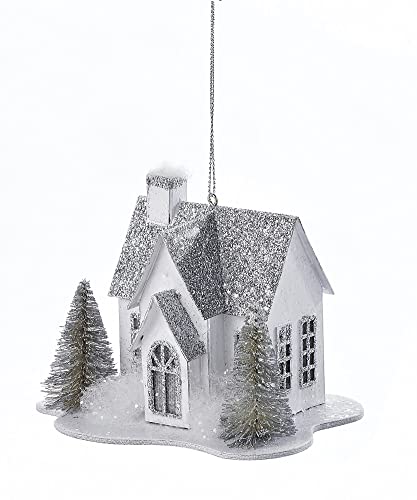 Giftcraft 682588 Christmas LED House Ornament, 4.7 inch, Paper