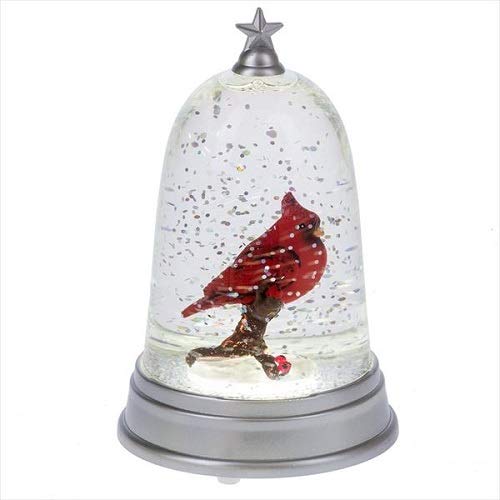 Ganz Midwest of Cannon Falls Lighted LED Cardinal in Cloche Mini Shimmer (156707)