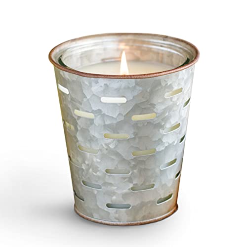 Park Hill Collection ENP20014 Citronella Mint Olive Bucket Candle, 4.75-inch Height