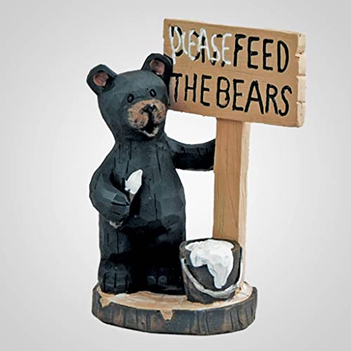 Lipco Please Feed The Bears Sign Figurine, 4.50-inch Height, Polyresin