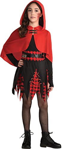 Amscan Riding Hood Rebel Girl Halloween Costume for Children, Large (12-14), Includes Dress with Hooded Cape