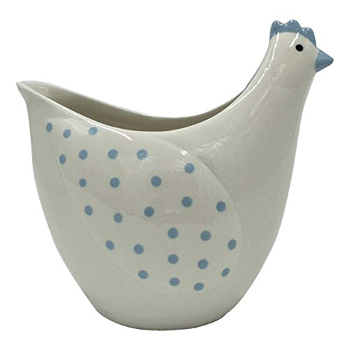 Comfy Hour Farmhouse Home Decor Collection 5" Hen Succulent Planter Flower Bud Pot Mini Decorative Vase, Small Plant Container, White, Ceramic