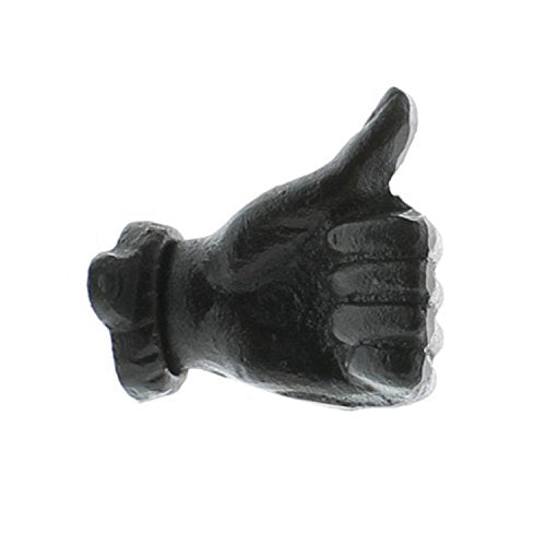 HomArt Wall Mounted Cast Iron Hand - Thumbs Up - Antique Black, 3-inch High