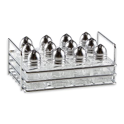 RSVP International 12 Piece Mini Salt and Pepper Shaker Set with Rack