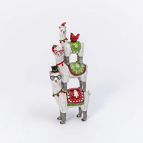 Gerson 2534780 Resin Holiday Stacking Llama Figurine, 12-inch Height