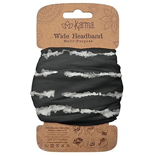 Karma Gifts Wide Headband, Black Shibori