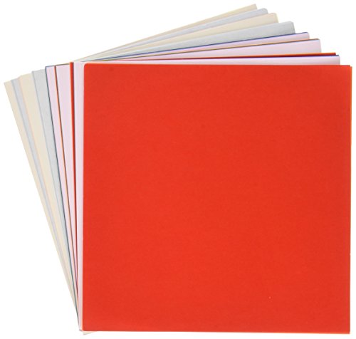 Yasutomo 4251 Fold EMS Light-Weight Origami Paper, Square, 5-3/4" x 5-3/4" Size, Assorted Solid Color, 0.44" Height, 6.25" Width, 8" Length (Pack of 100)