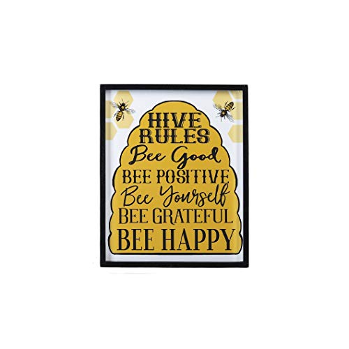 Ganz CB173652 Hive Rules Wall Decor, 15-inch Height, MDF and Wood