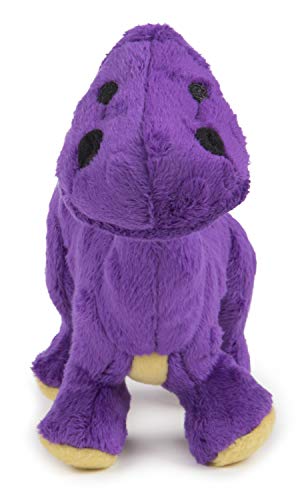 Worldwise goDog Dinos Bruto With Chew Guard Technology Tough Plush Dog Toy, Purple, Small