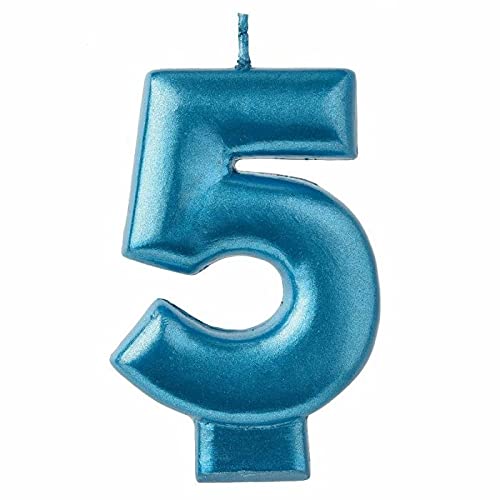 Amscan Metallic Blue"5" Candle | 1ct